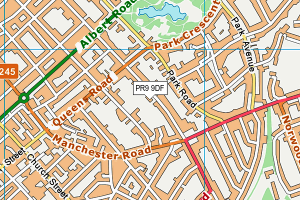 PR9 9DF map - OS VectorMap District (Ordnance Survey)