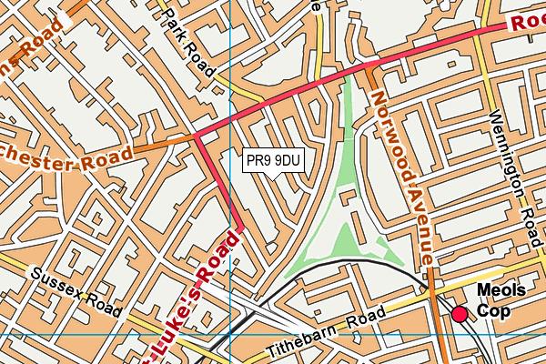 PR9 9DU map - OS VectorMap District (Ordnance Survey)