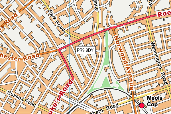 PR9 9DY map - OS VectorMap District (Ordnance Survey)