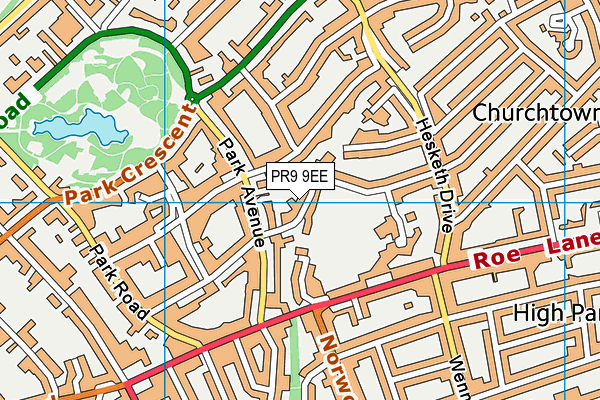 PR9 9EE map - OS VectorMap District (Ordnance Survey)