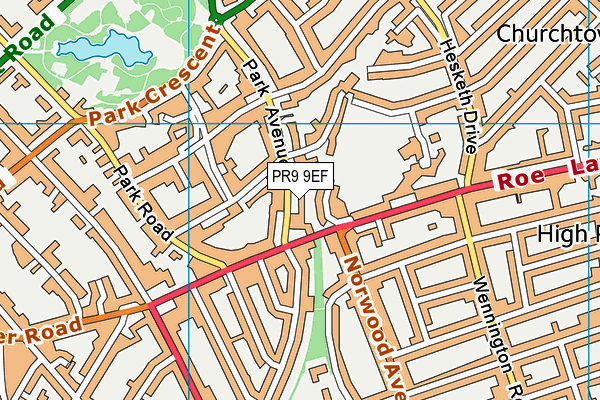 PR9 9EF map - OS VectorMap District (Ordnance Survey)