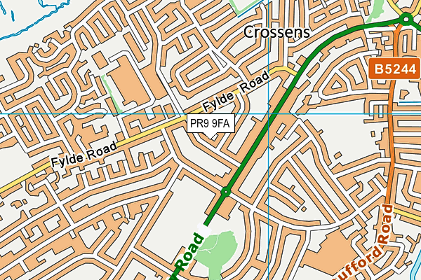 PR9 9FA map - OS VectorMap District (Ordnance Survey)