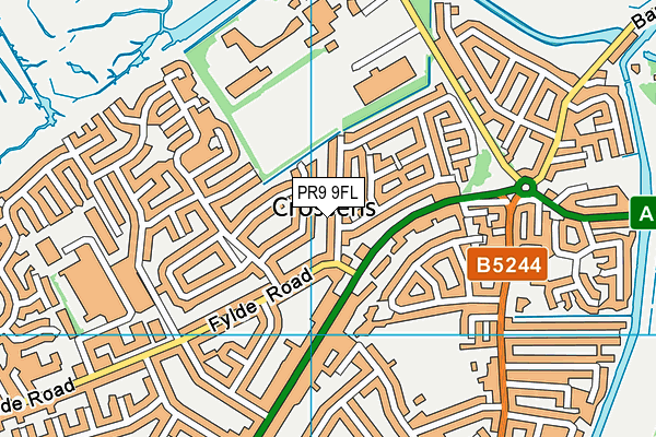 PR9 9FL map - OS VectorMap District (Ordnance Survey)