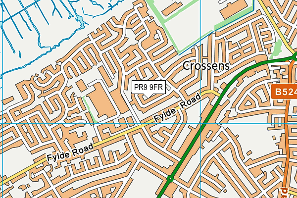 PR9 9FR map - OS VectorMap District (Ordnance Survey)
