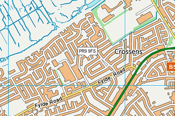 PR9 9FS map - OS VectorMap District (Ordnance Survey)