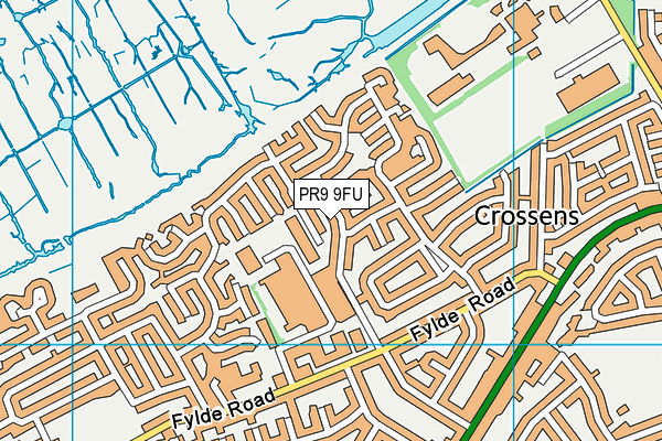 PR9 9FU map - OS VectorMap District (Ordnance Survey)