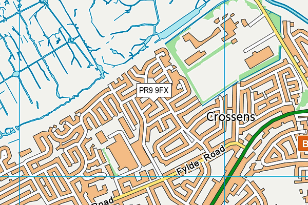 PR9 9FX map - OS VectorMap District (Ordnance Survey)