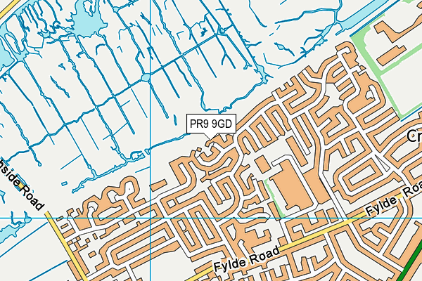 PR9 9GD map - OS VectorMap District (Ordnance Survey)