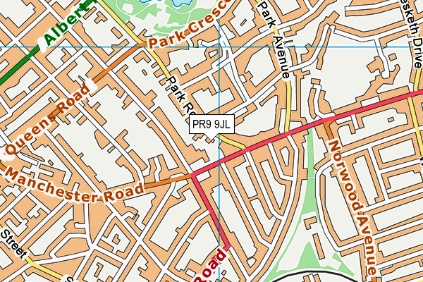 PR9 9JL map - OS VectorMap District (Ordnance Survey)