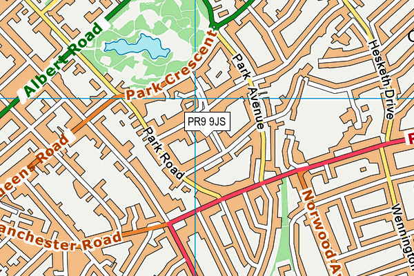 PR9 9JS map - OS VectorMap District (Ordnance Survey)