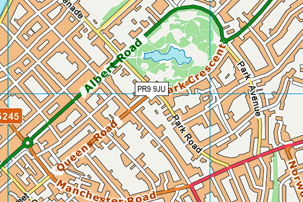 PR9 9JU map - OS VectorMap District (Ordnance Survey)