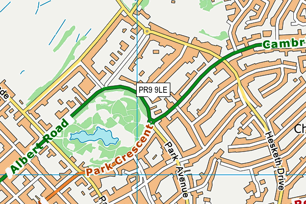 PR9 9LE map - OS VectorMap District (Ordnance Survey)