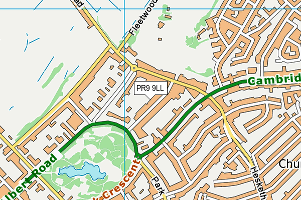 PR9 9LL map - OS VectorMap District (Ordnance Survey)