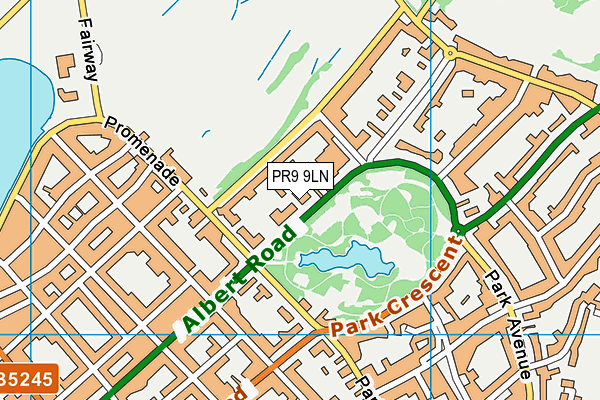 PR9 9LN map - OS VectorMap District (Ordnance Survey)