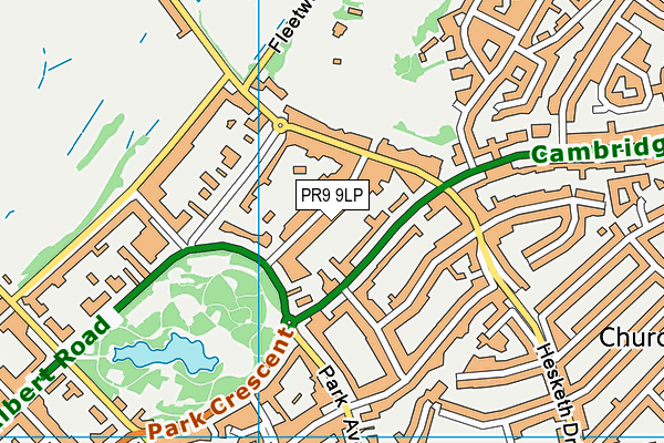 PR9 9LP map - OS VectorMap District (Ordnance Survey)