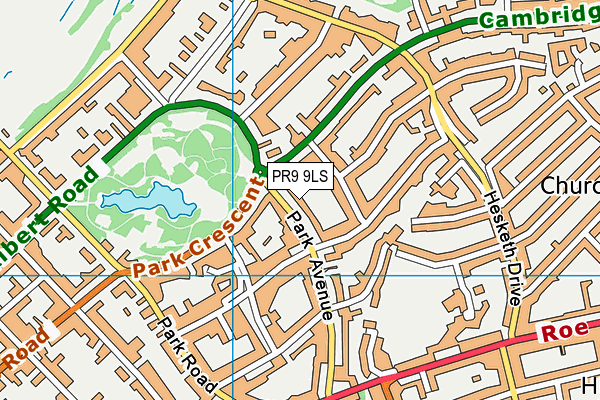 PR9 9LS map - OS VectorMap District (Ordnance Survey)