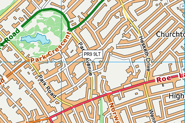 PR9 9LT map - OS VectorMap District (Ordnance Survey)