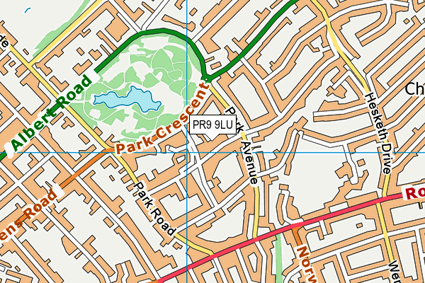 PR9 9LU map - OS VectorMap District (Ordnance Survey)