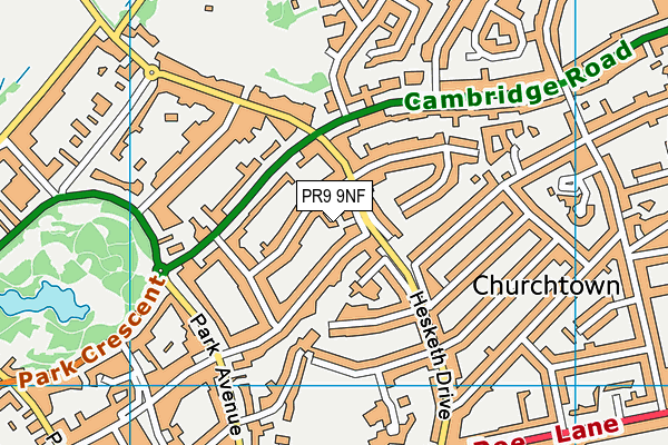 PR9 9NF map - OS VectorMap District (Ordnance Survey)