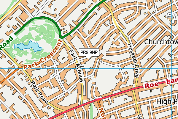 PR9 9NP map - OS VectorMap District (Ordnance Survey)