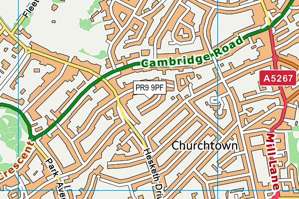 PR9 9PF map - OS VectorMap District (Ordnance Survey)