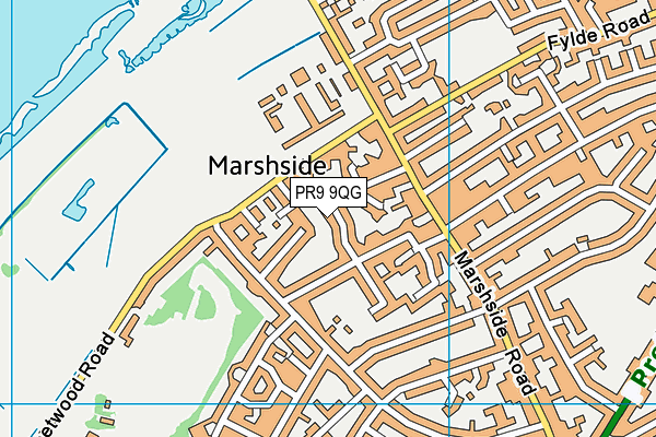 PR9 9QG map - OS VectorMap District (Ordnance Survey)