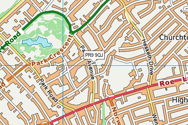 PR9 9QJ map - OS VectorMap District (Ordnance Survey)