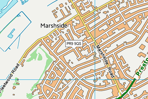 PR9 9QS map - OS VectorMap District (Ordnance Survey)