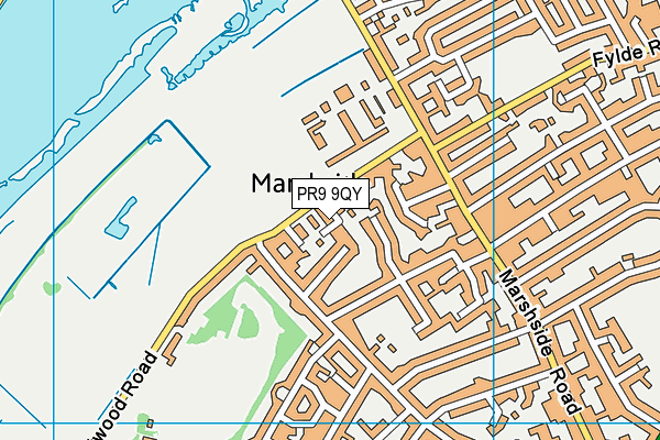 PR9 9QY map - OS VectorMap District (Ordnance Survey)