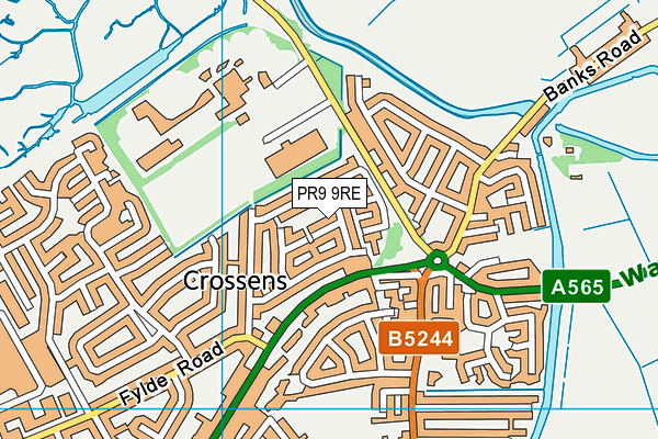 PR9 9RE map - OS VectorMap District (Ordnance Survey)