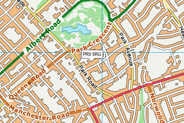 PR9 9RG map - OS VectorMap District (Ordnance Survey)