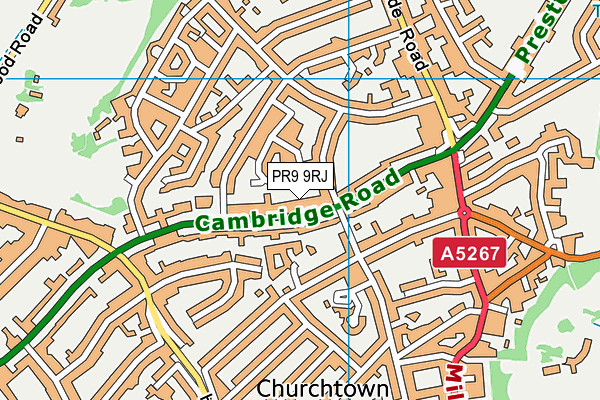 PR9 9RJ map - OS VectorMap District (Ordnance Survey)