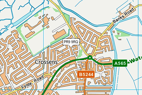 PR9 9RQ map - OS VectorMap District (Ordnance Survey)