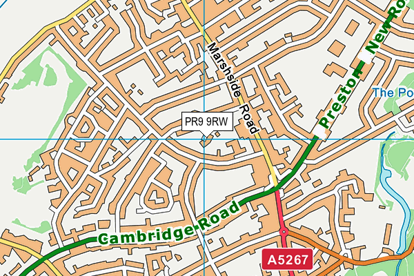 PR9 9RW map - OS VectorMap District (Ordnance Survey)