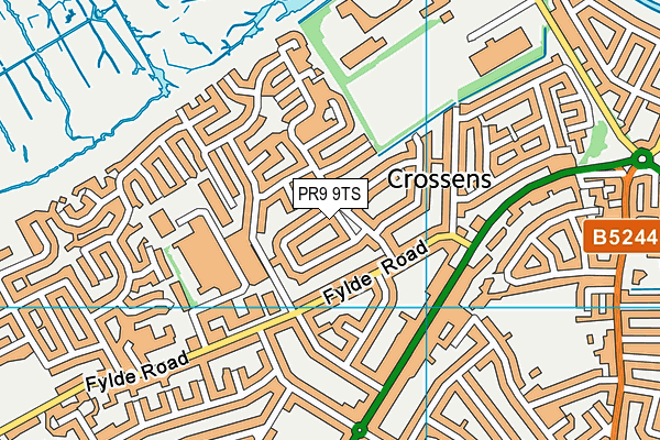 PR9 9TS map - OS VectorMap District (Ordnance Survey)