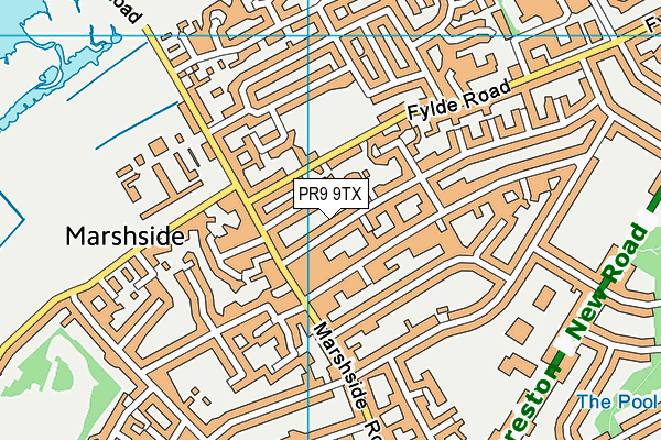 PR9 9TX map - OS VectorMap District (Ordnance Survey)