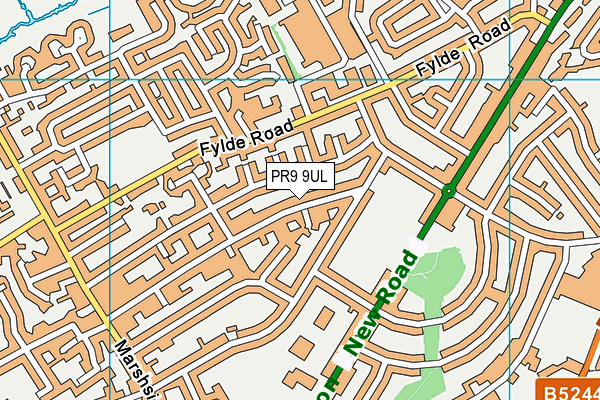 PR9 9UL map - OS VectorMap District (Ordnance Survey)