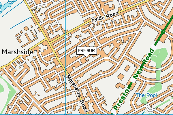 PR9 9UR map - OS VectorMap District (Ordnance Survey)