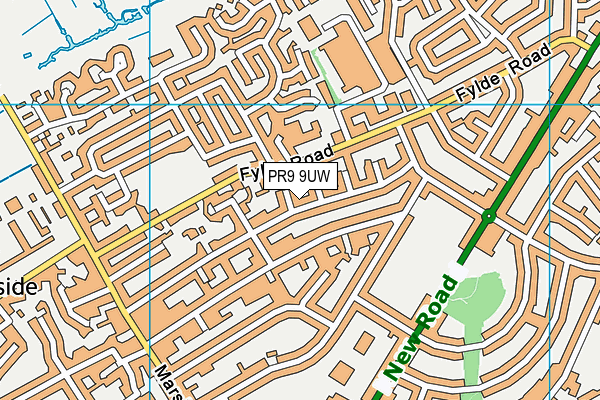 PR9 9UW map - OS VectorMap District (Ordnance Survey)