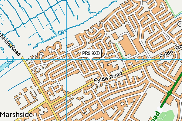 PR9 9XD map - OS VectorMap District (Ordnance Survey)