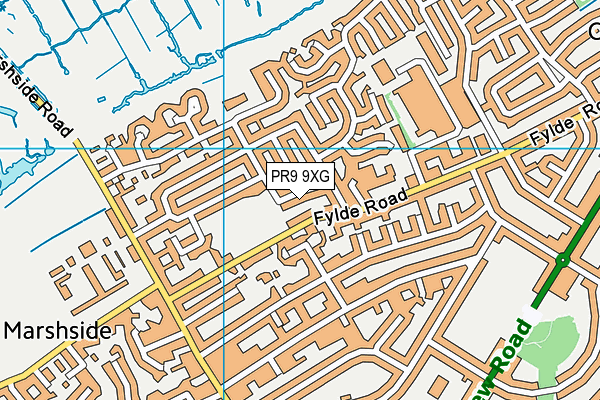 PR9 9XG map - OS VectorMap District (Ordnance Survey)