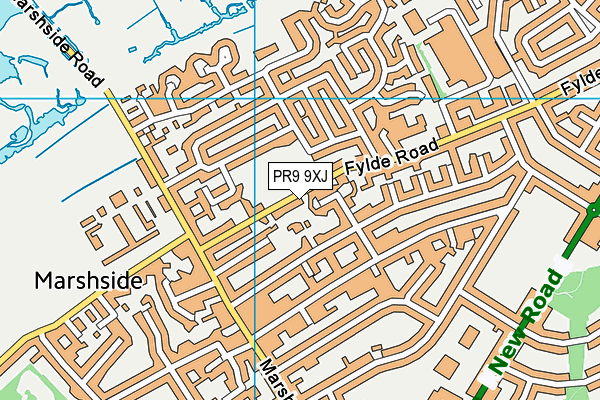 PR9 9XJ map - OS VectorMap District (Ordnance Survey)