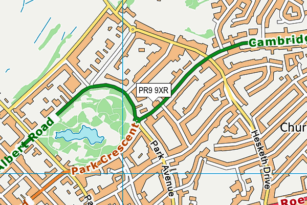 PR9 9XR map - OS VectorMap District (Ordnance Survey)