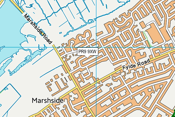 PR9 9XW map - OS VectorMap District (Ordnance Survey)