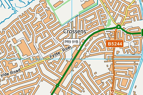 PR9 9YB map - OS VectorMap District (Ordnance Survey)