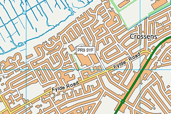 Marshside Health Club And Swims'cool' map (PR9 9YF) - OS VectorMap District (Ordnance Survey)