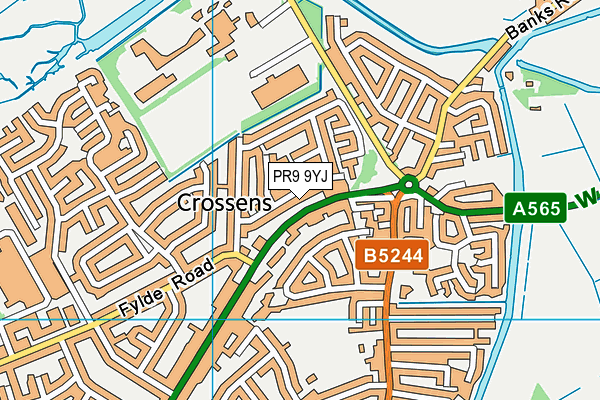 PR9 9YJ map - OS VectorMap District (Ordnance Survey)