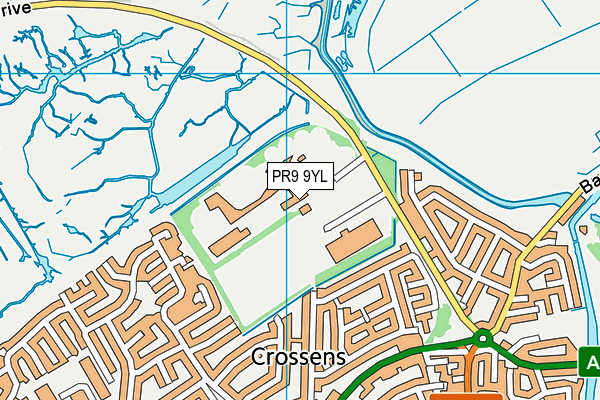 PR9 9YL map - OS VectorMap District (Ordnance Survey)