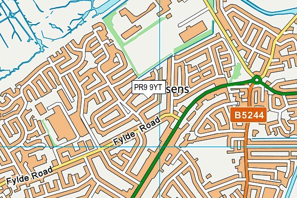 PR9 9YT map - OS VectorMap District (Ordnance Survey)