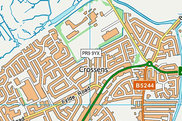 PR9 9YX map - OS VectorMap District (Ordnance Survey)